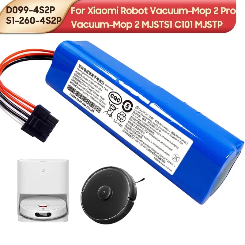 Original 14.4V 12800mAh Eddie ion Remplacement Batterie D099-4S2P Pour Xiaomi Mi Robot Aspirateur-Mop 2 Pro MJST1SHW MJSTS Partie