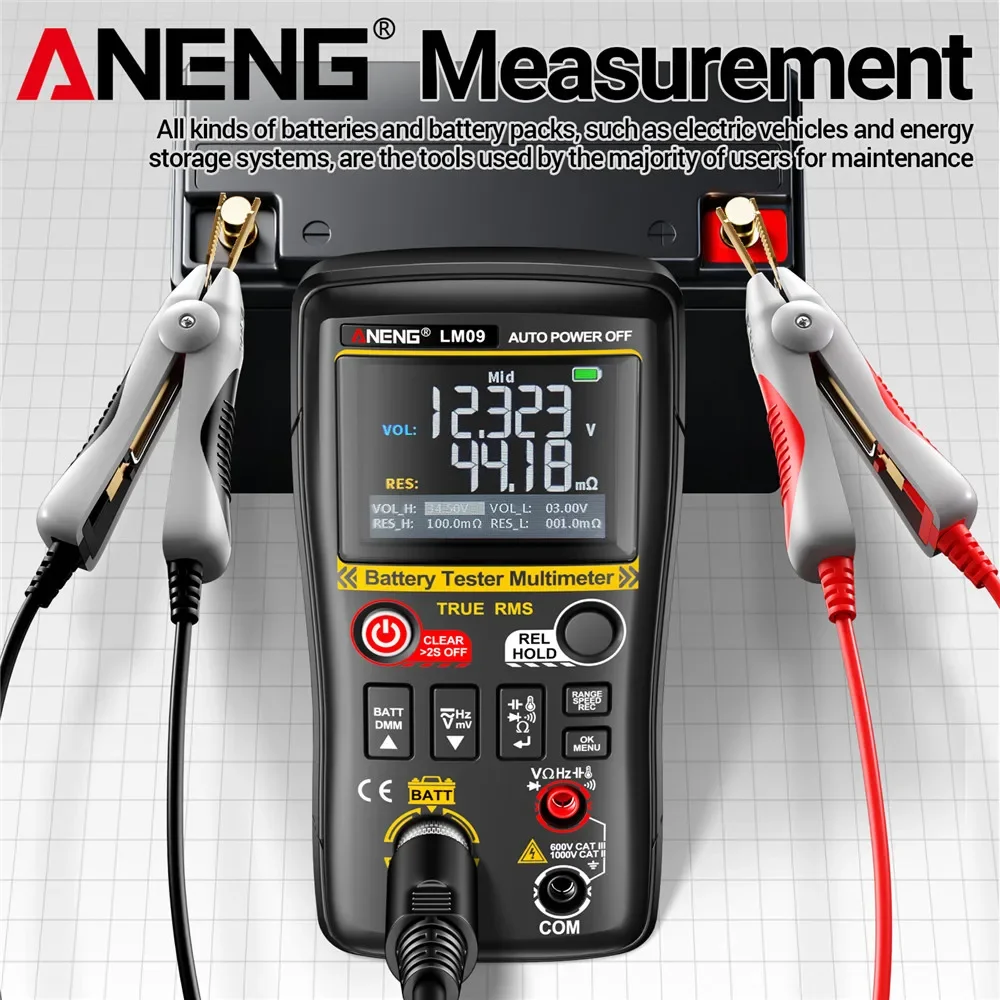 ANENG LM09 Multimeter Multi-functiona Battery Internal Resistance Tester 2 IN 1 True RMS AC/DC Voltage Rechargeable Repair Tools