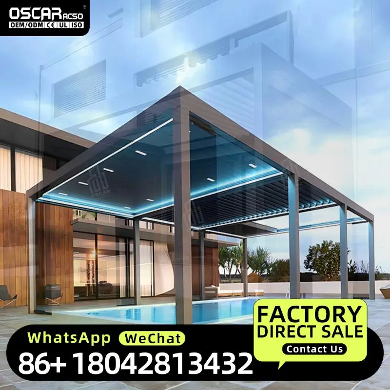 

Настраиваемый алюминий 6 х 4 м с электрическими боками и рамой с порошковым покрытием на крыше, обработанным давлением, дерево, открытый сад, патио, США P