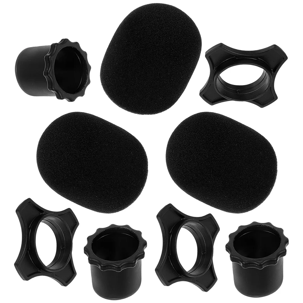 

3 set Thickened Microphone Windscreen Sponge Mic Cover For Ktv Live Streaming Stage Universal Noise Protection Microphone
