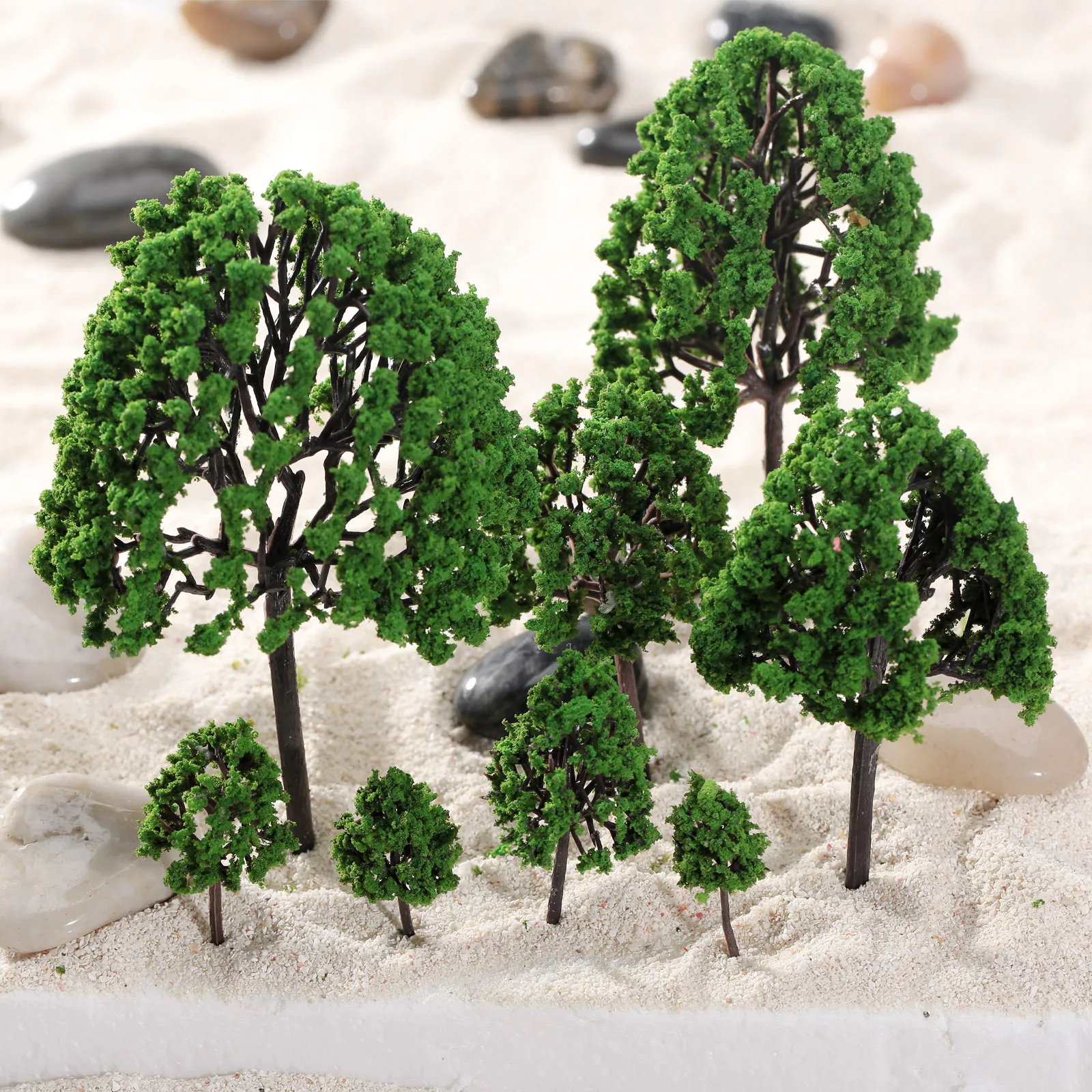 11 pz/set O scala 1:50 alberi assortiti modello treno giardino parco paesaggio Layout Diorama