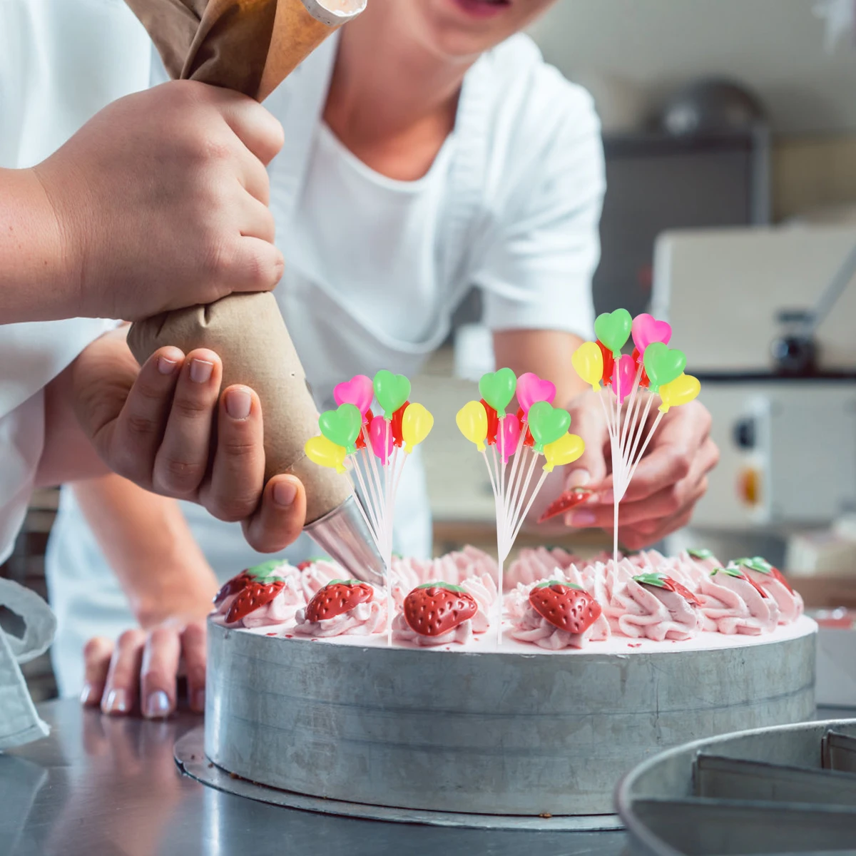 

10 PCS Balloon Picks for Cakes Topper Decorations Balloons Decorating Toppers Heart Heart-shaped