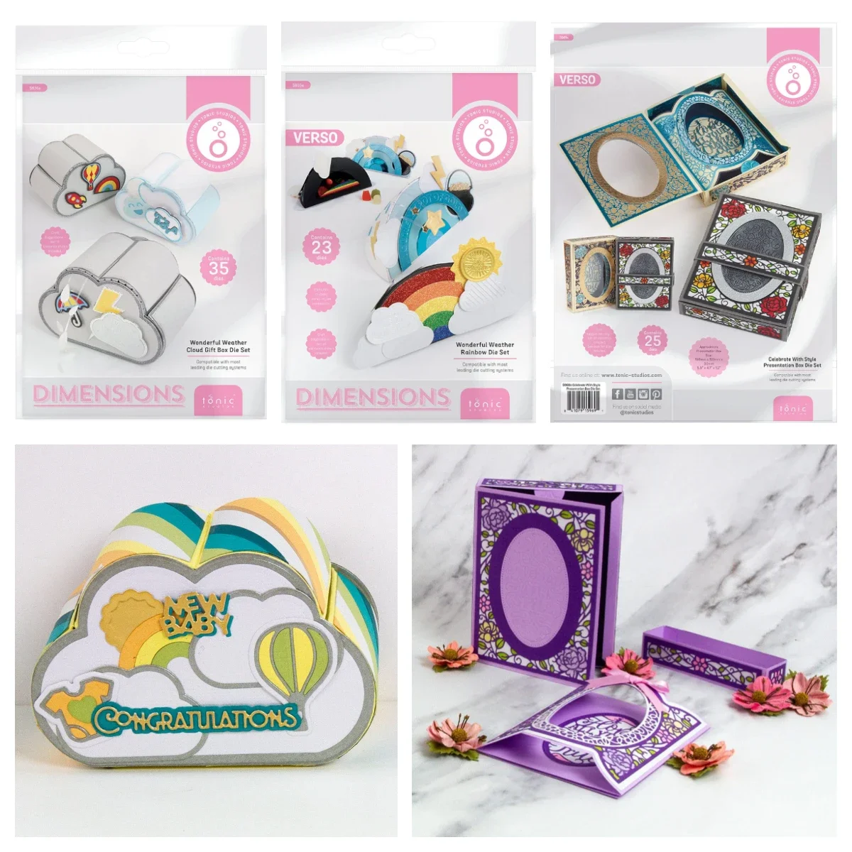 

Rainbow Gift Box Die Metal Cutting Dies Scrapbook Diary Decoration Embossing Cut Die Template DIY Make Card Album