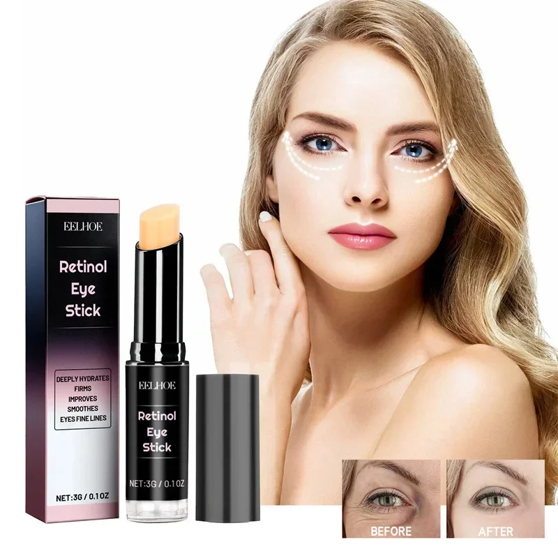 Barra de Crema Contorno de Ojos con Retinol y Colágeno, Reduce Líneas Finas y Arrugas, Aclara Ojeras, Reafirma, Reduce Bolsas y Hinchazón, Hidrata, Cuidado de los Ojos