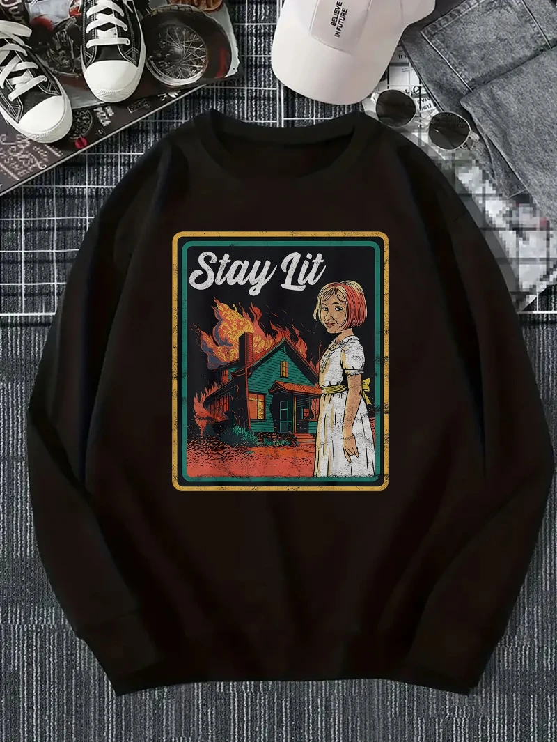 

Plus Size Crew Neck Sweatshirt Casual Long 2025 Autumn Winter Round-neck Hoodie Is for Both Men and Women Top