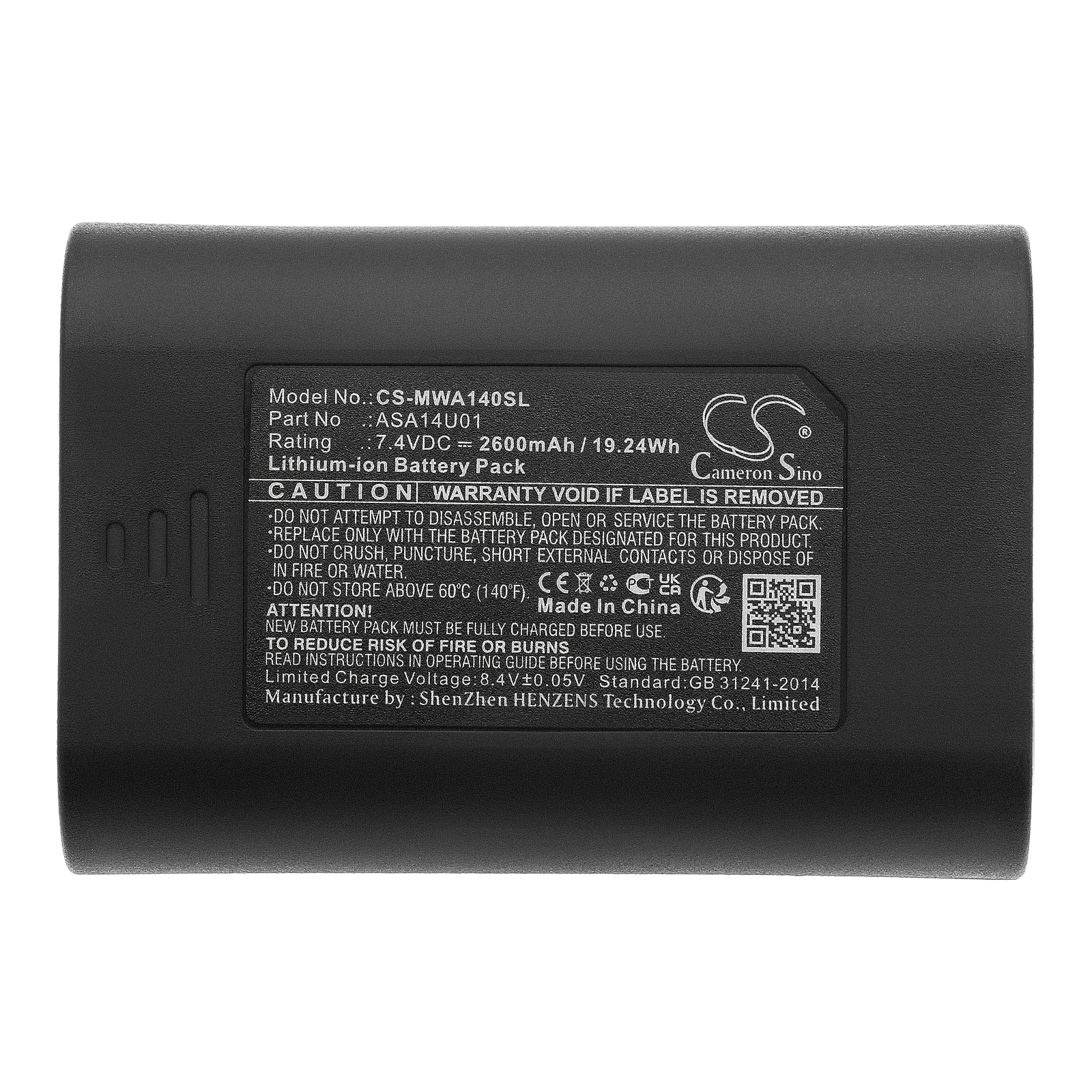 

Аккумулятор для Fieldsheer, перчаток, курток, жилетов, артикул: ASA14U01, 2600 мАч / 19,24 Вт·ч