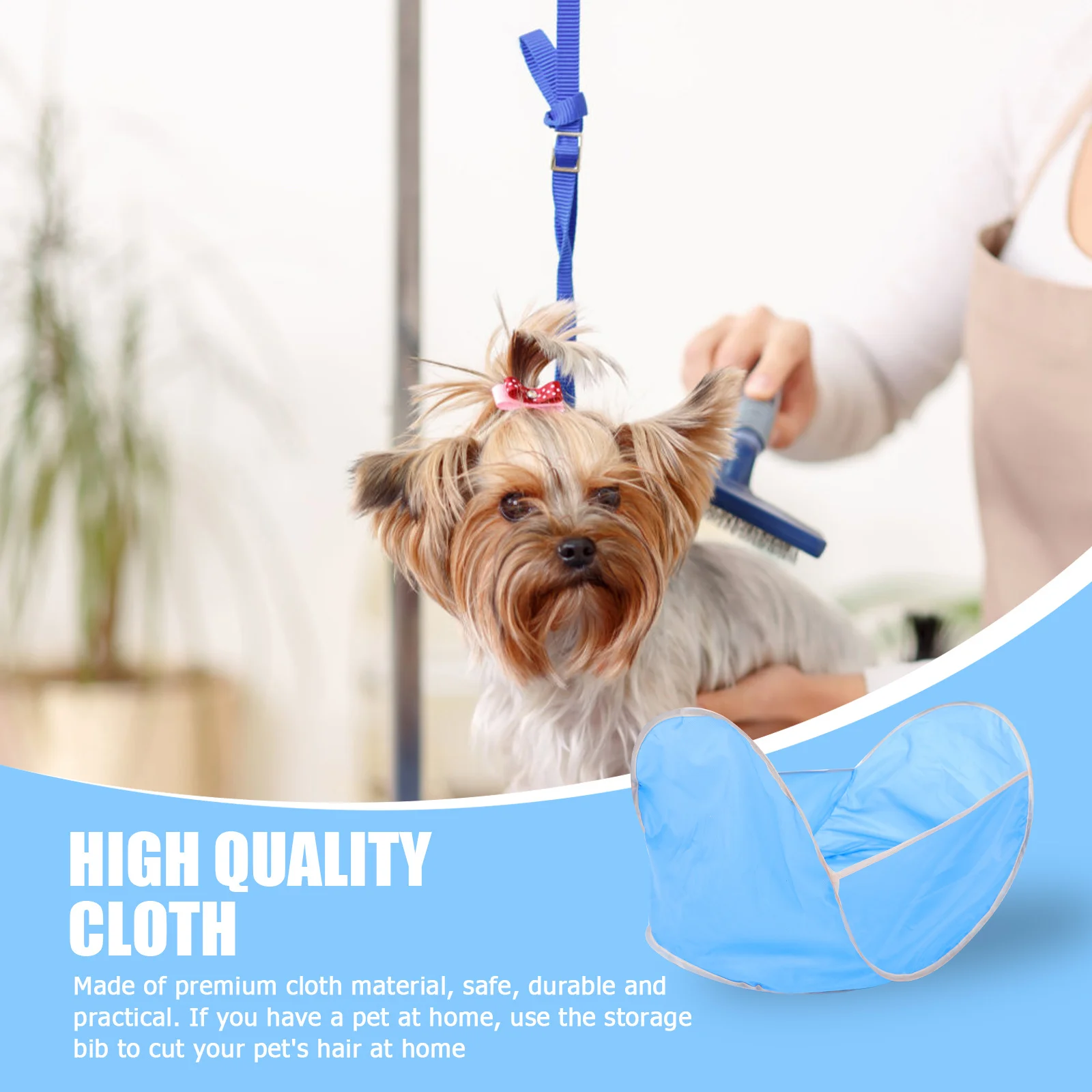 

Folding Dog Bib Pet Hair Cutting Bib Comfortable and Friendly to Your Pet High-End Material for Home Shearing Shearing Container