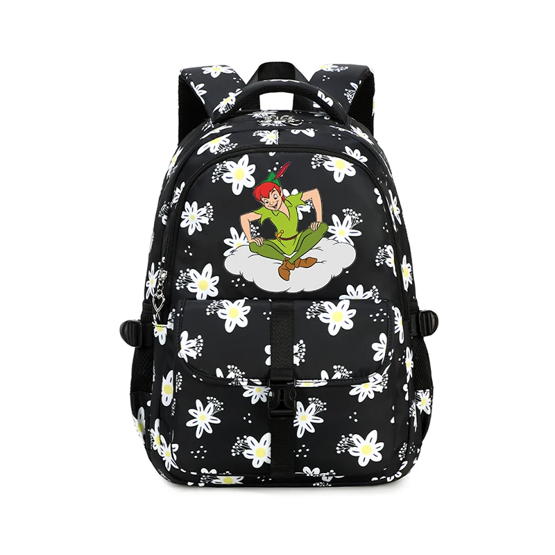 

Peter Pan For Teenager Women Men Backpack Large Capacity Colorful Waterproof Floral Knapsack Mochila