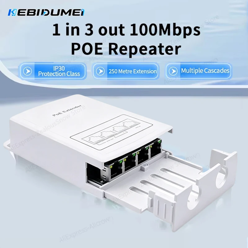 extensor-poe-a-prova-d'Agua-kebidumei-repetidor-de-4-portas-3-portas-100mbps-rede-externa-a-prova-de-chuva-dc44-57v-para-camera-poe-e-ap-sem-fio