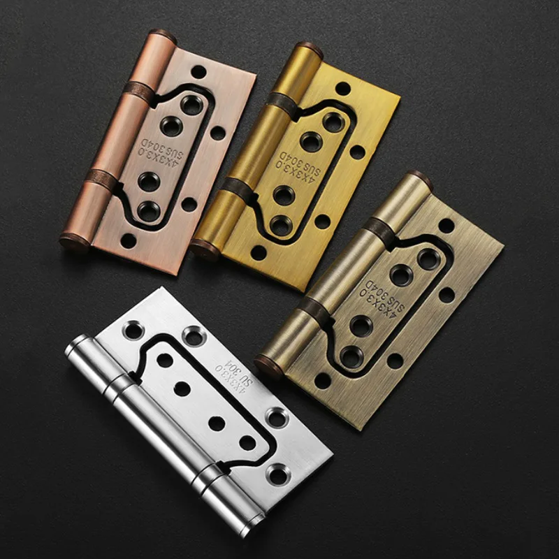 Dobradiças de encaixe de 4 polegadas de aço inoxidável espessadas (tipo mãe e filho), dobradiças de rolamento silencioso para portas de banheiro e quarto