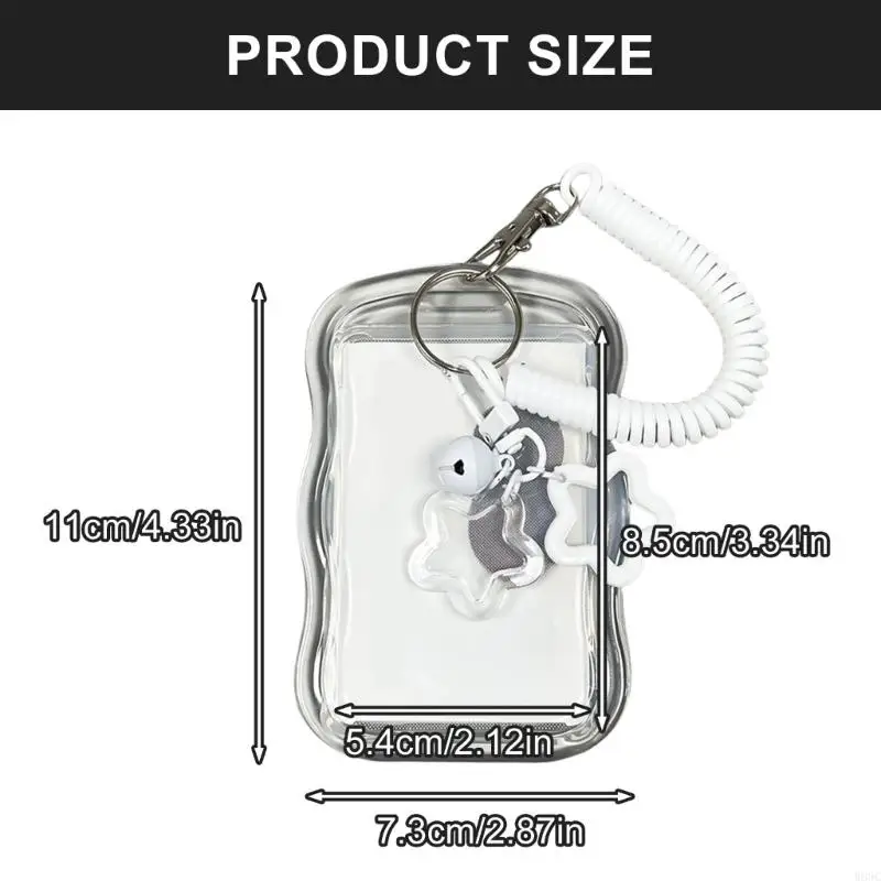 W89C Clear Card держатель с пружинной строкой прозрачной карты Защитник для водонепроницаемы