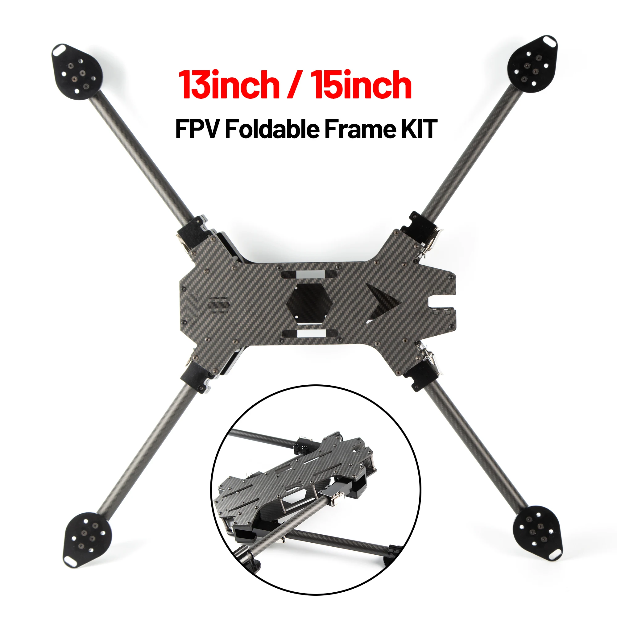 FPV طقم إطارات قابل للطي 15 بوصة 670 مللي متر قاعدة العجلات ألياف الكربون ل RC حرة طويلة المدى سباق الطائرة بدون طيار كوادكوبتر