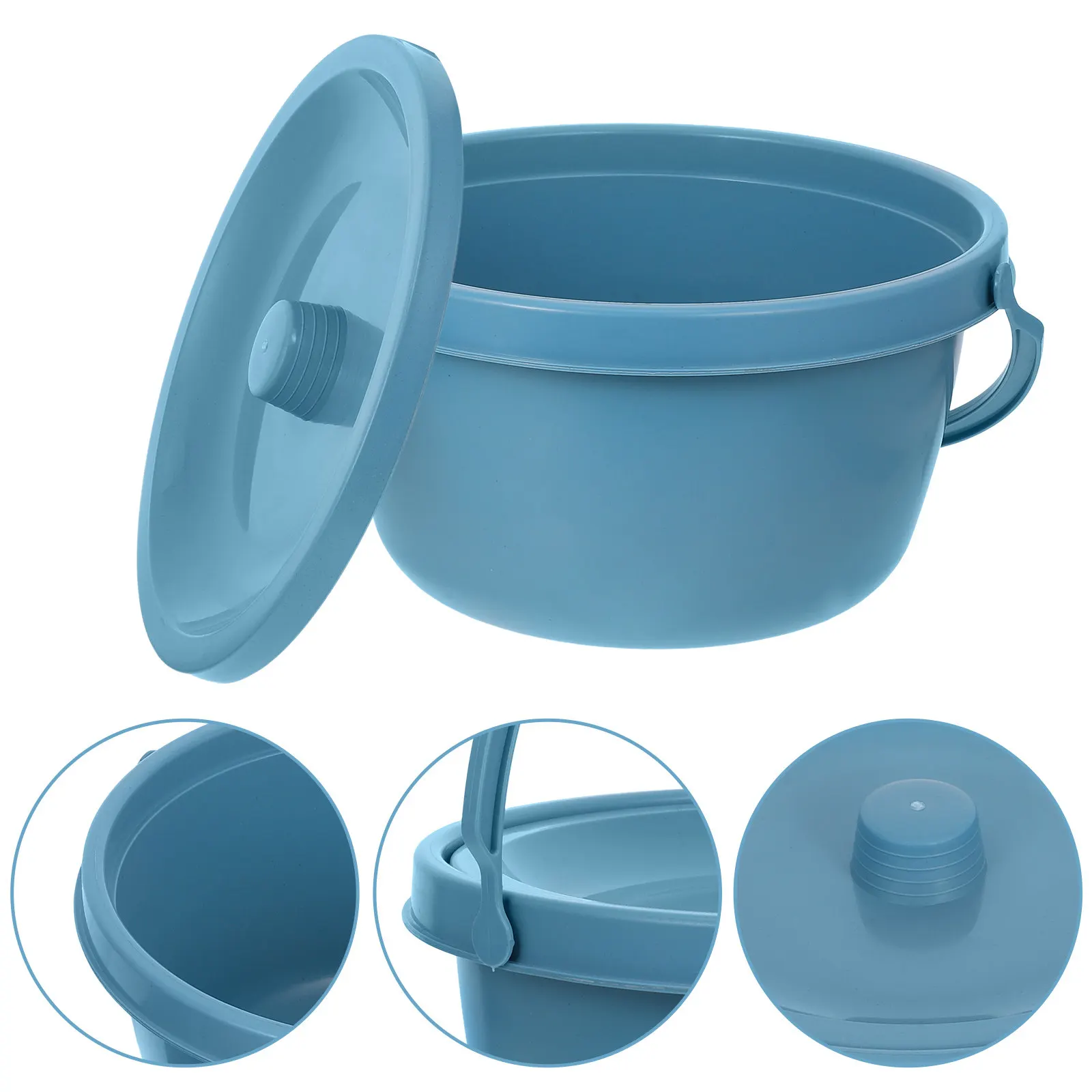 Adult Potty Chair Blue Bedside Toilet for Elderly Pregnant Disabled Portable Stable Commode Bucket Travel Camping