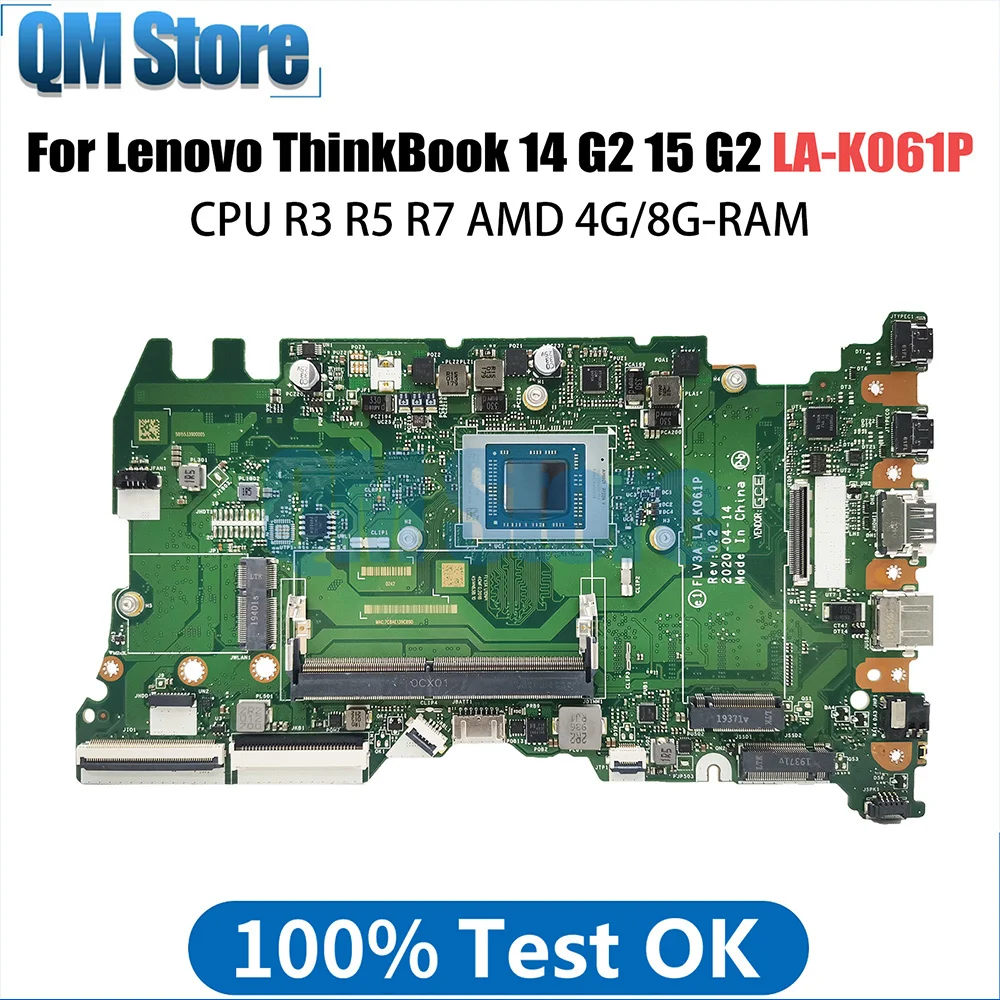 

LA-K061P Mainboard For Lenovo ThinkBook 14 G2 14 G3 15 G2 Laptop Motherboard CPU R3 R5 R7 AMD 4G 8G-RAM 5B21C22440 5B21C22443