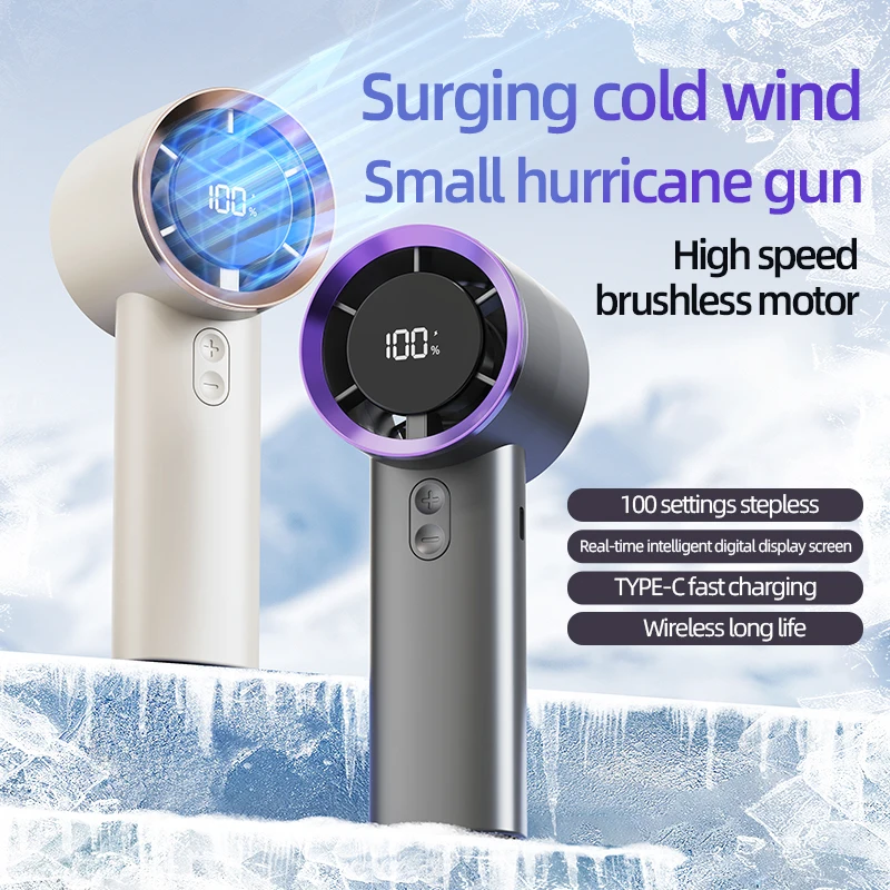 

Портативный ручной турбовентилятор, уличный USB-зарядка, цифровой дисплей, перезаряжаемый высокоскоростной ручной турбовентилятор, домашний офис