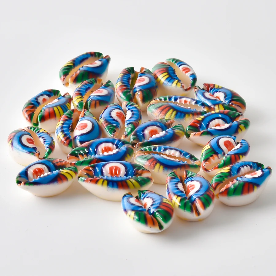 5 Stück bunte Muschel-Anhänger mit bösem Blick/Türkischem Auge, Seestern, Schildkröten-Muscheln, Anhänger für die Schmuckherstellung, handgefertigte Armbänder, Geschenk – Detail 8