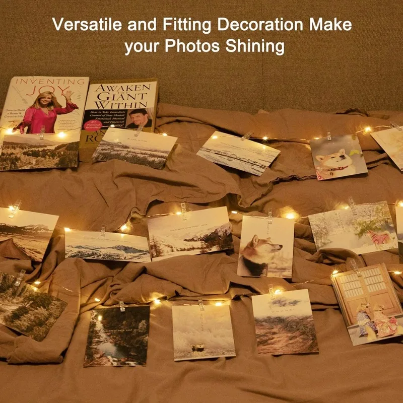 LED Fairy Lights Photo Clip String Light USB/Battery Powered Garland Lights For Bedroom Christmas Party Photo Wall Wedding Decor