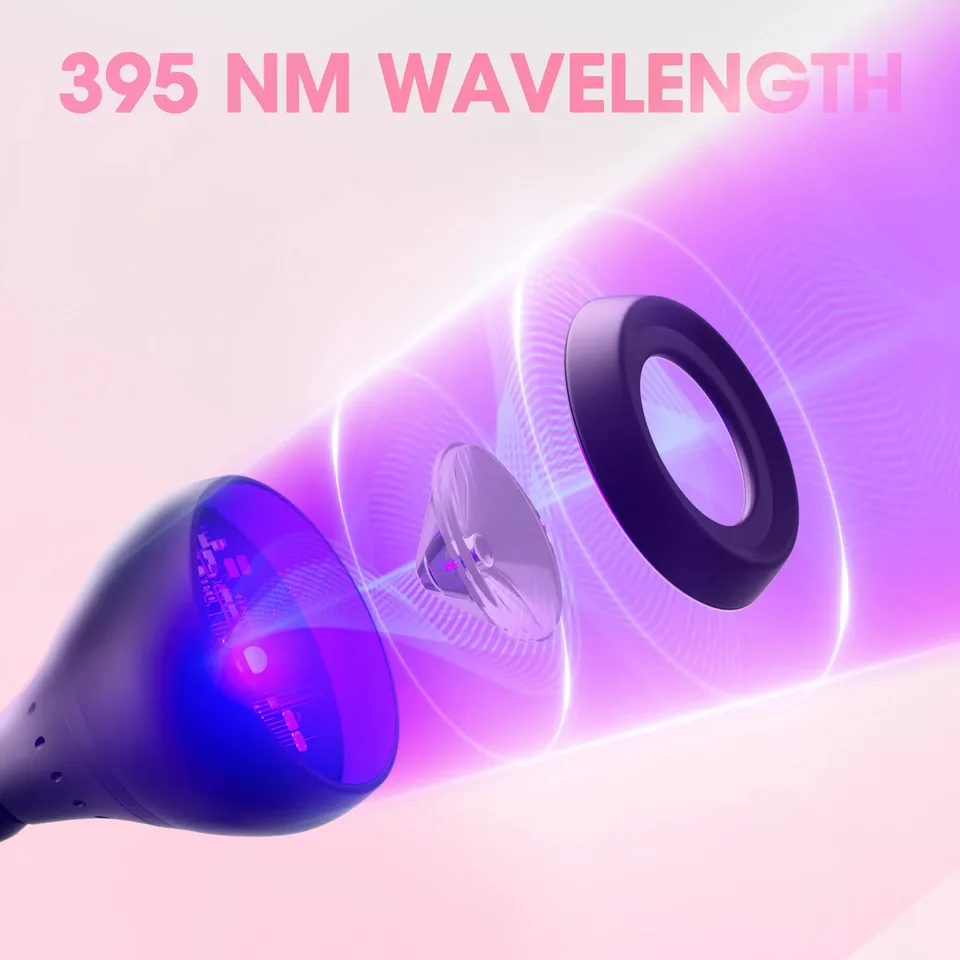 Lámpara UV para secar uñas 395nm de longitud de onda, clip de escritorio mini USB para uñas en gel, herramientas de salón de manicura 2