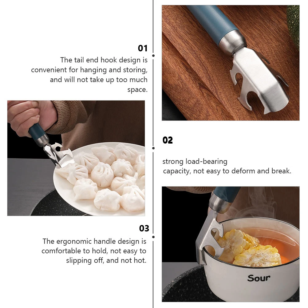 

2pcs Anti-Scald Bowl Clip Sky-Blue Rust-Proof Ergonomic Handle Multifunctional Kitchen Gadget Dish Lifter Plate Clamp Pots
