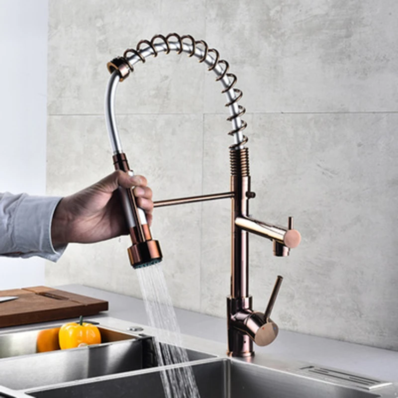 

New Style Brass Fashion Pull Out Sprayer Kitchen Taps Sink Faucet Kitchen Faucet