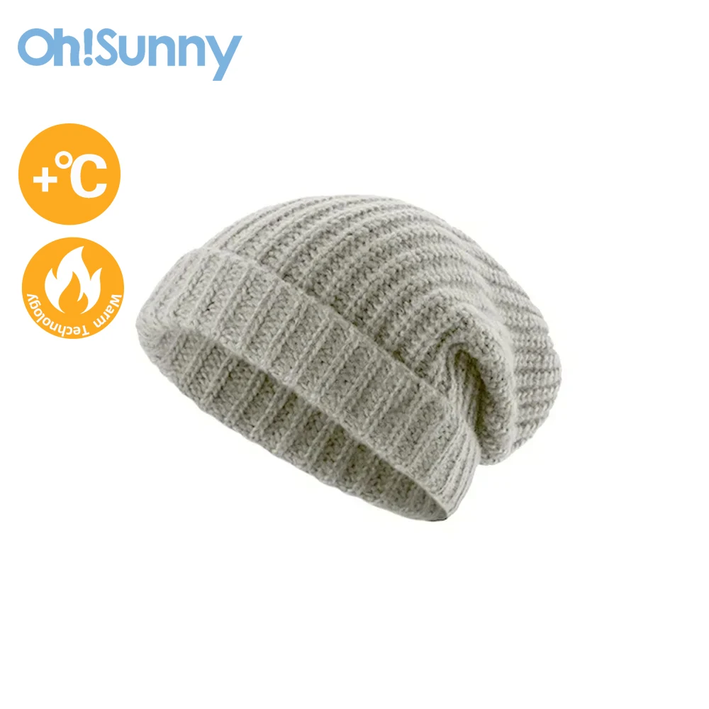 

OhSunny Women Winter Knitted Hat Beanies Fashion Bucket Cap Head Bonnets Autumn Windproof Warm Cashmere Female Gifts