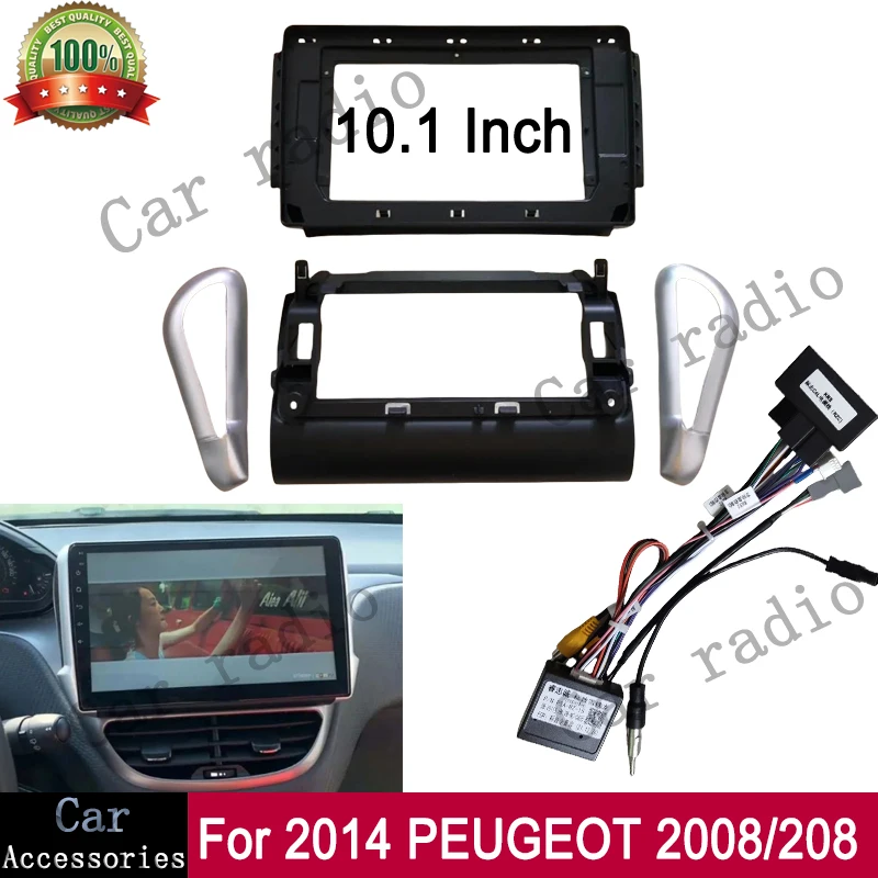 10.1 pouces pour 2014 PEUGEOT 2008/208 cadre autoradio Android cadre stéréo lecteur unité principale Fascia panneau tableau de bord boîtier de couverture