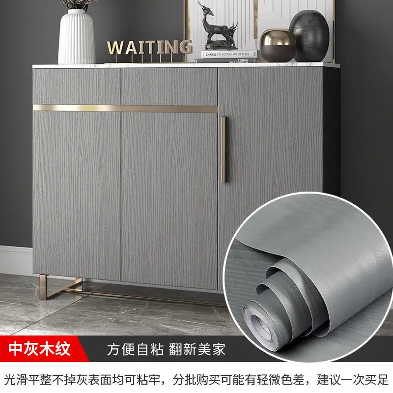 Thickened Wood Grain PVC Waterproof Sticker Cabinets Desktop Door Furniture Refurbished Decorative Film Self-adhesive Wallpaper