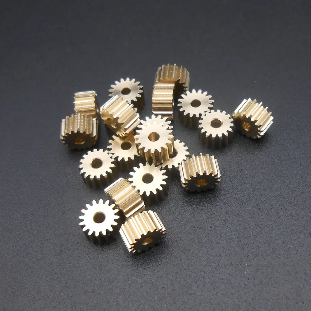 50Pcs/Lot 0.4M 0.4 Modulus 16T Brass Gear Spur Mechanical Small Pinion Bore Hole Aperture 2MM 1.98MM 2A 16 Teeth Height 4MM 162A