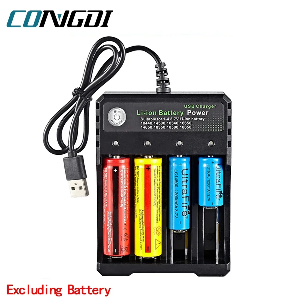 1/2/4 Slots 18650 Battery Charger For 3.7V Rechargeable Lithium AC 110V/220V 10440 16650 14650 18350 14500 16340 18500 Batteries