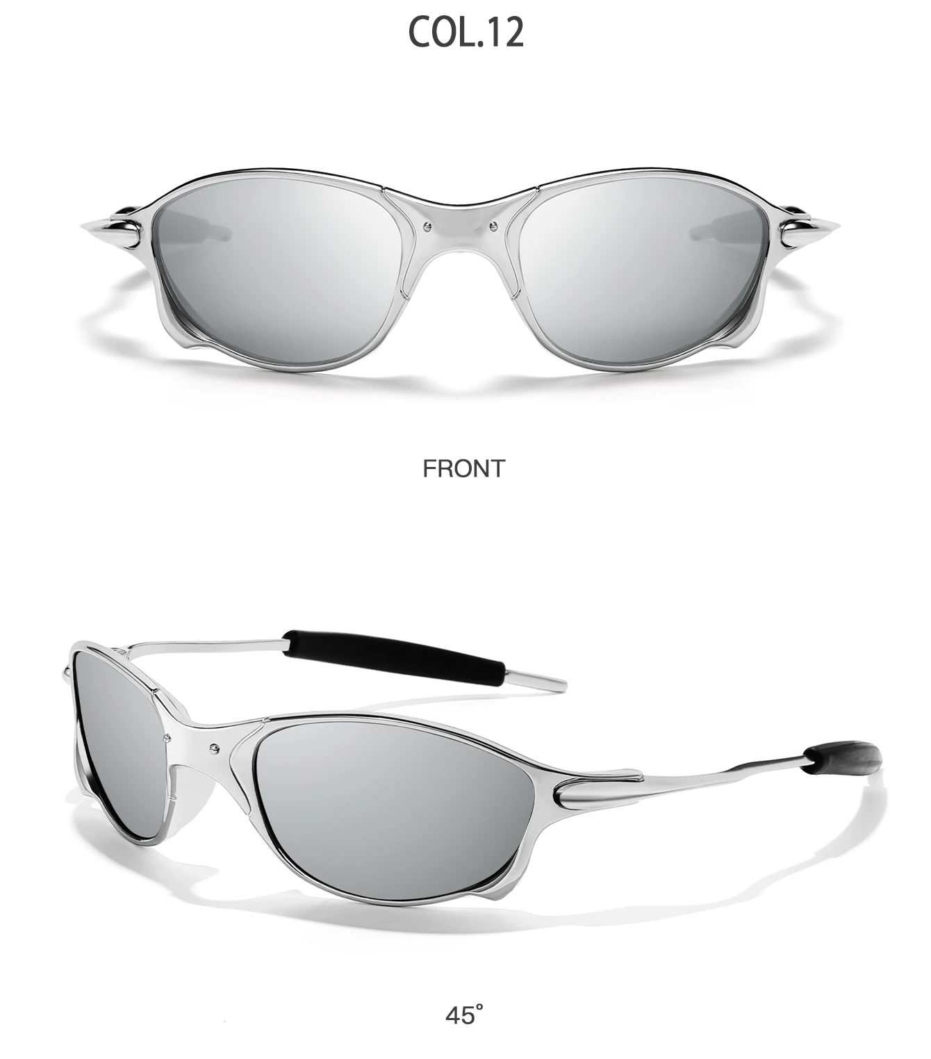 Polarisierte Sonnenbrille für Männer und Frauen, Metallrahmen-Brille mit UV-Schutz für Outdoor-Sportarten, Radfahren, Laufen, Wandern, Fahren – Detail 14