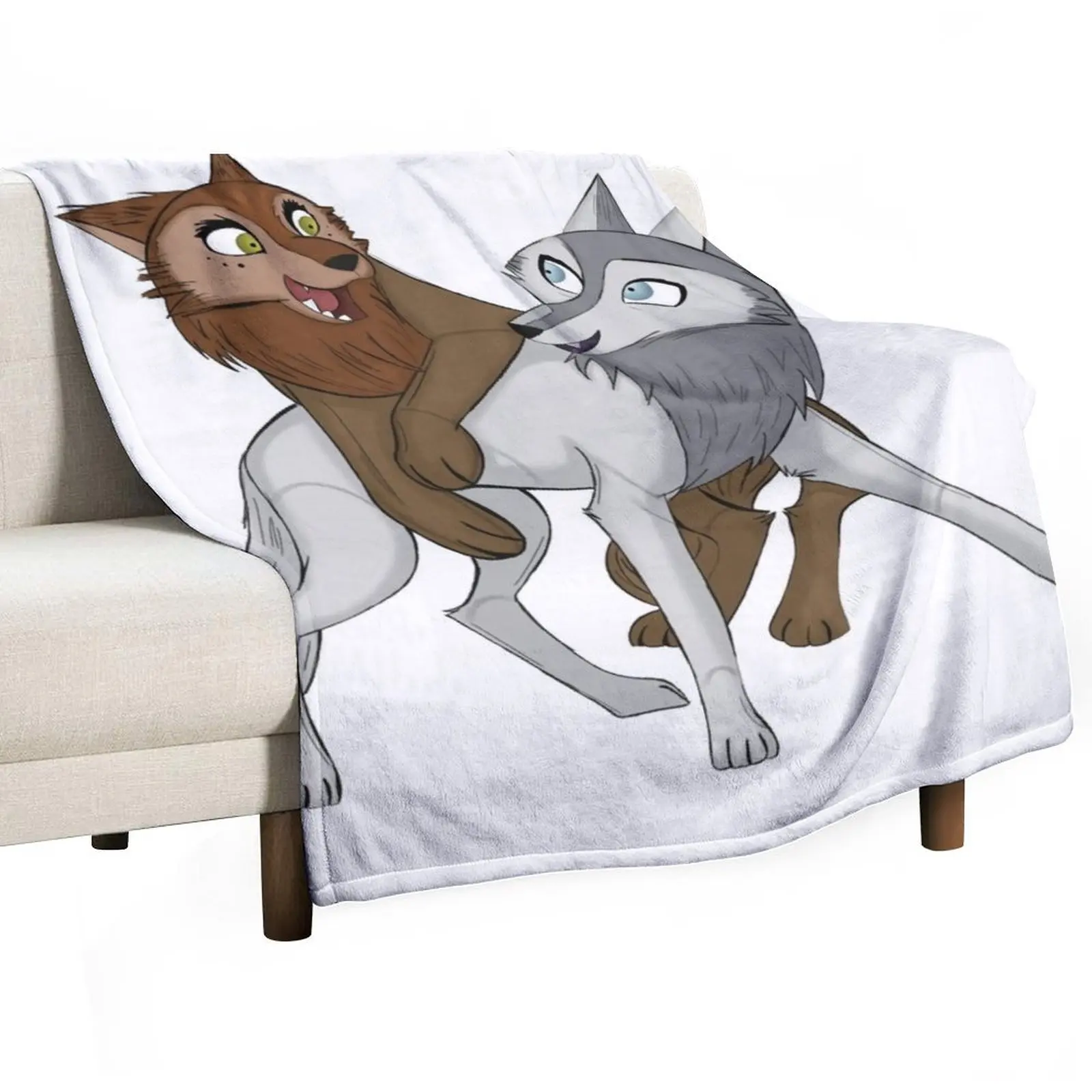 

Robyn & Mebh - Wolfwalkers Throw Blanket Cute Plaid Soft Plush Plaid Hairys Plaid on the sofa Blankets