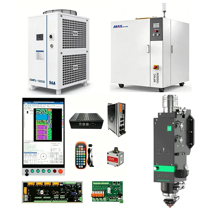 12KW 2In1 Raytools BS12K-CAT laser cutting head XC6000PLUS controller RFL-C12000S-CE/MAX MFSC-12000 S&A chiller 12000W