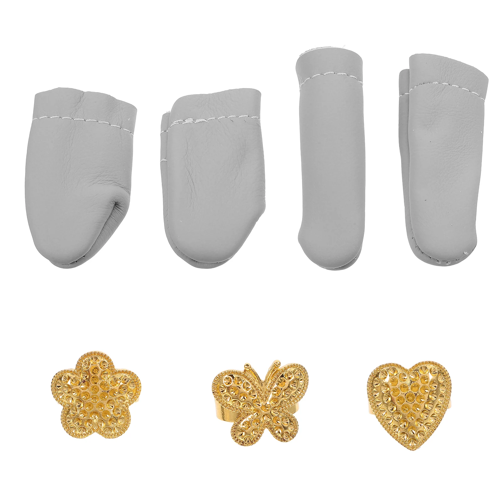 

1 Set Metal Thimble Finger Shield Durable Protector For Hand Sewing Embroidery Craft Textured Surface Stitching