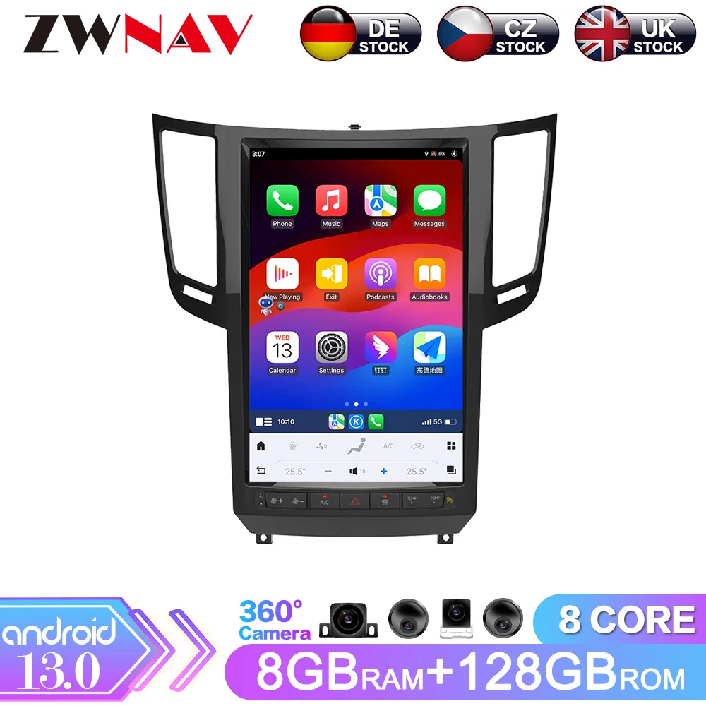 

Android 13 Carplay автомобильный радиоприемник 14,5-дюймовый сенсорный экран для Infiniti QX70 2013-2019, GPS-навигация, мультимедийный плеер, головное устройство, авто