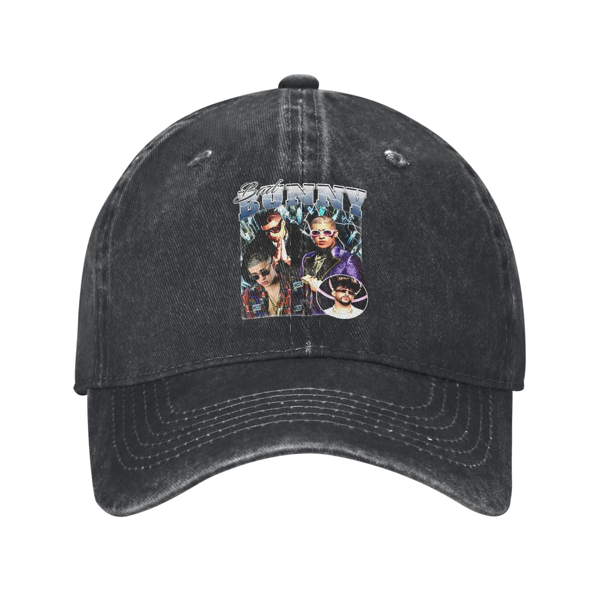 Bad Bunny Bootleg Baseball Caps Casual Distressed Washed  Headwear Unisex Outdoor Workouts Adjustable Fit Caps Hat