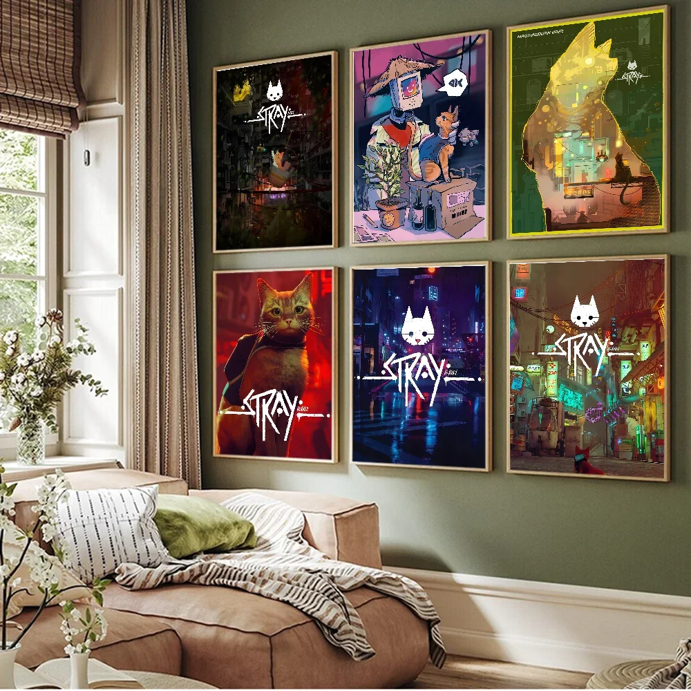 Game Stray Good Quality Prints and Posters Vintage Room Home Bar Cafe Decor Aesthetic Art Wall Painting