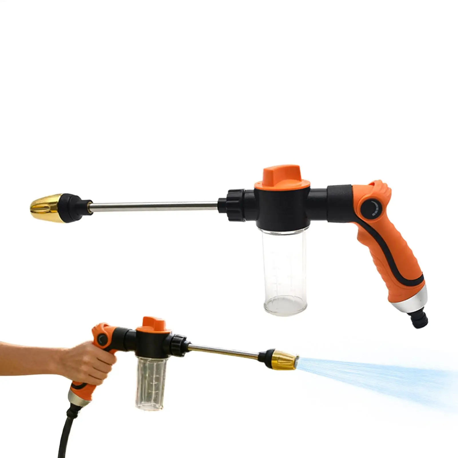 Garden Hose Sprayer Powerful Gardening Tools Hose Nozzle Heavy Duty for Watering for Car Washing Watering Plants Cleaning