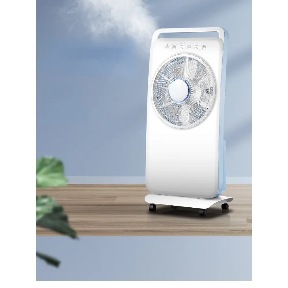 Floor to floor rotary electric fan humidification remote control light tone intelligent atomization fan