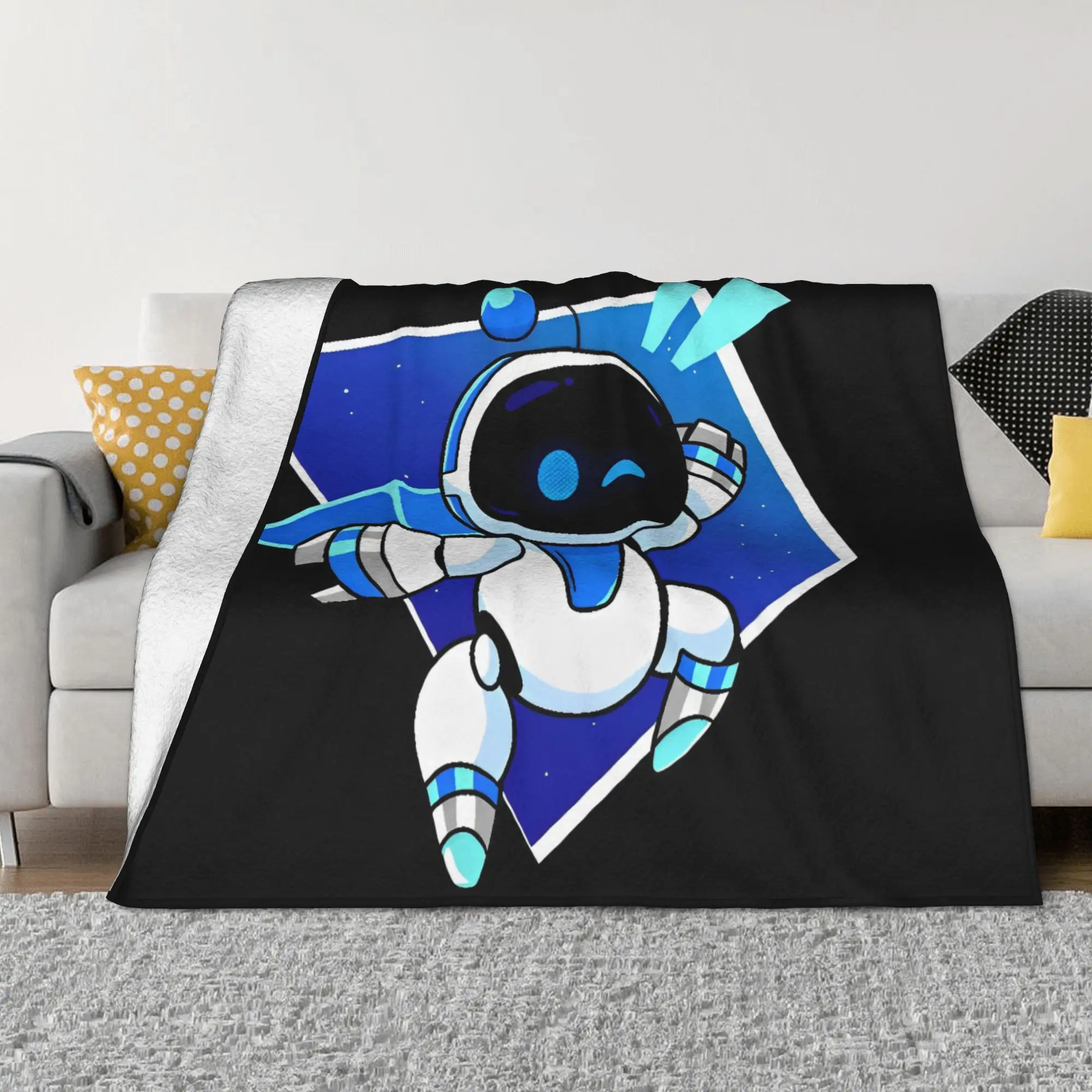 Funny Astrobot Velvet Throw Blanket Game Blankets for Bed Outdoor Warm Bedspread