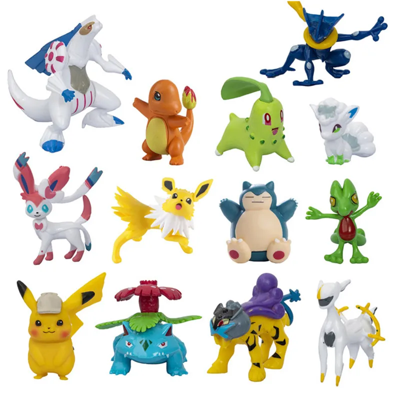 Pokemon Cartoons Anime Figure Pikachu Eevee Gengar Mewtwo Pocket Monster Figure Model Action Toy Birthday Gift Buy in Bulk