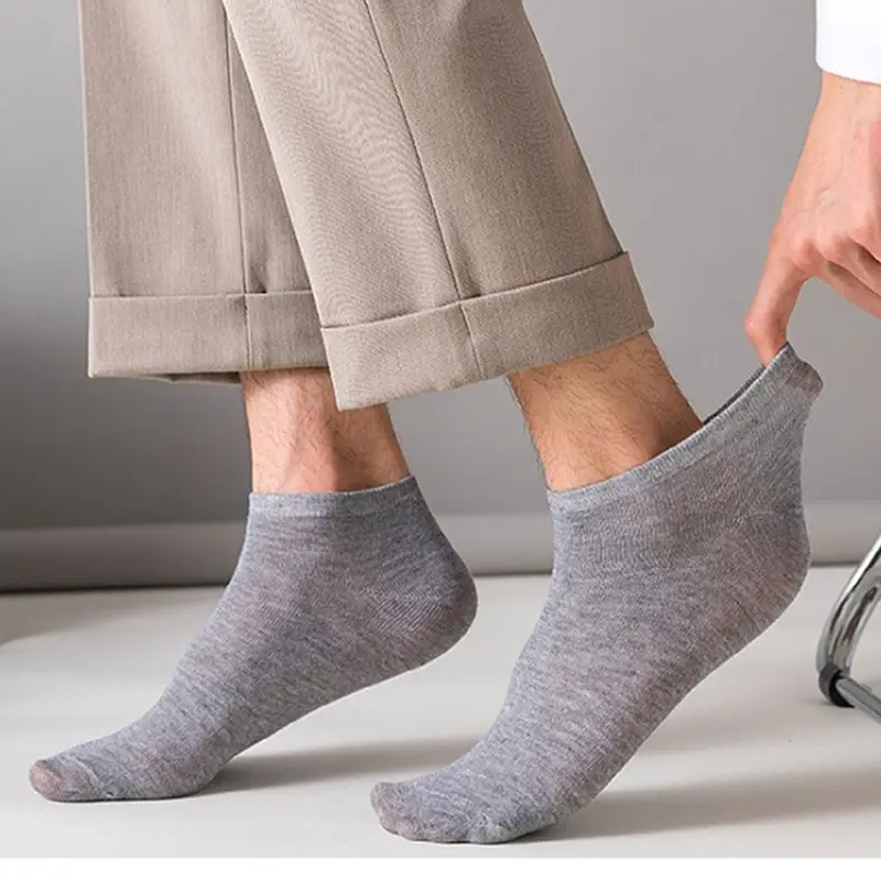 Calcetines tobilleros invisibles de corte bajo para hombre y mujer, medias antideslizantes de Color sólido, informales, transpirables, 5 pares