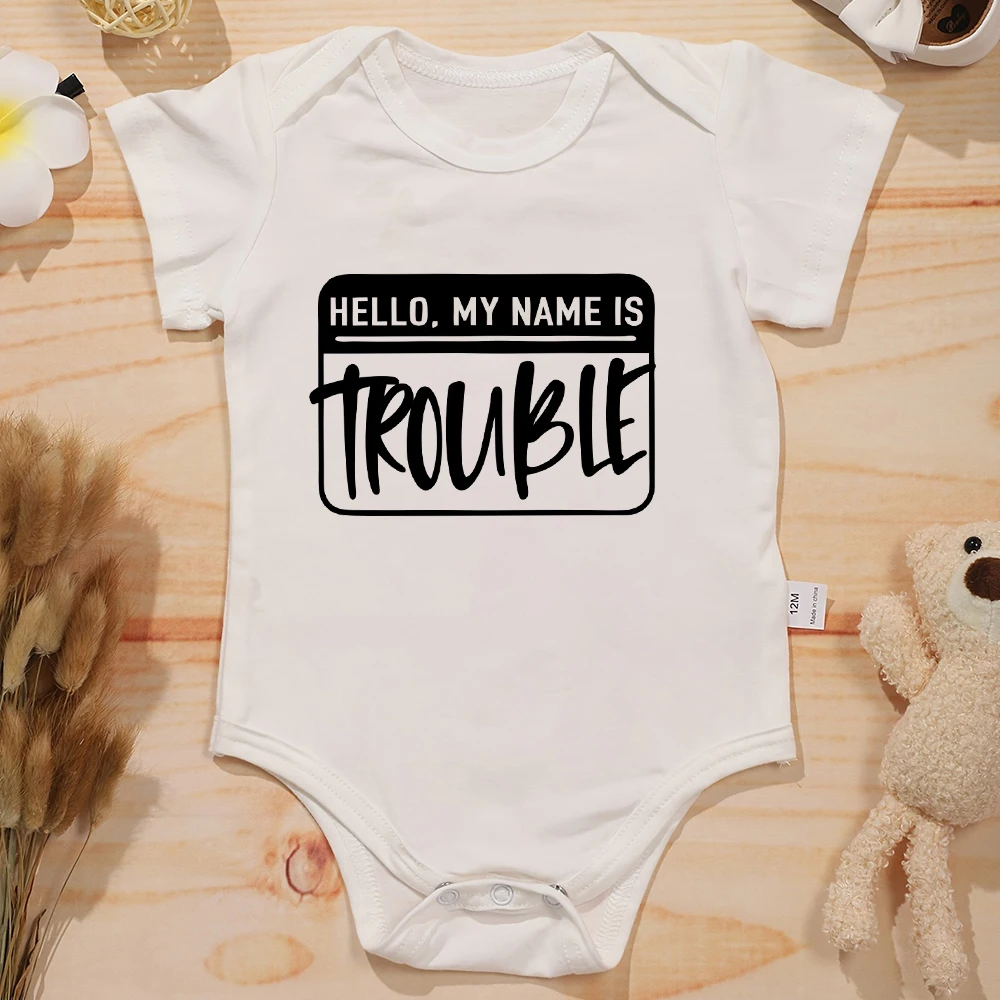 Infant Romper Funny  Letter Print Cozy Loose Baby Onesies Cotton Fashion Popular Hot Sale 0 to 24 Months Newborn Boy Clothes