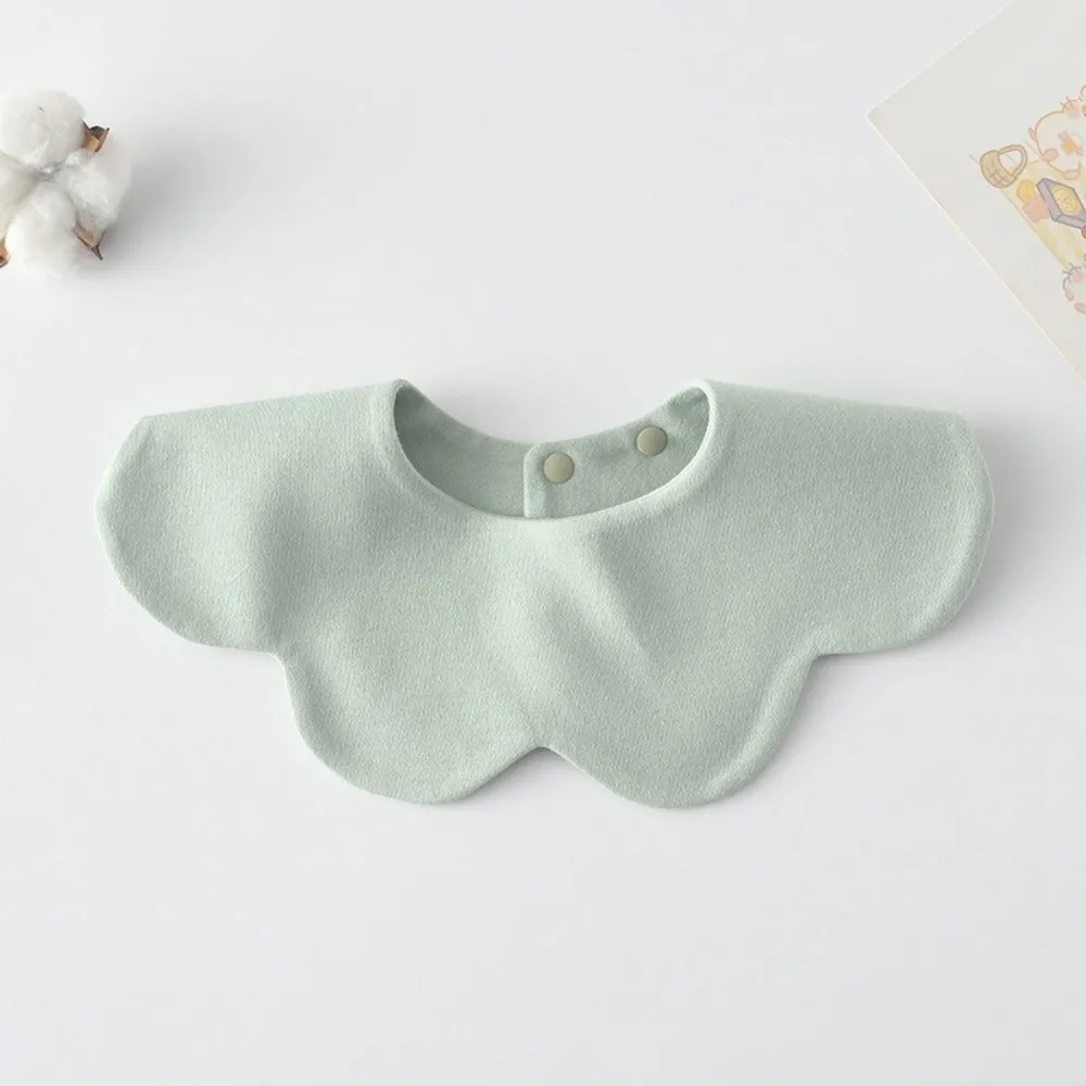 Solid Color Baby Feeding Bib Comfortable Petal Design Drool Burp Cloth Soft Cotton Double-sided Wearing Cotton Saliva Towel