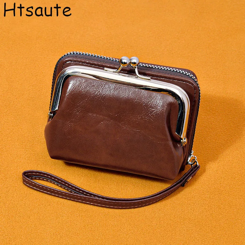 

Vintage Women Wallet PU Leather Card Holder Wallets Clutch Gilrs Coin Purse High Quality Fashion Short Wallets Coin Hasp