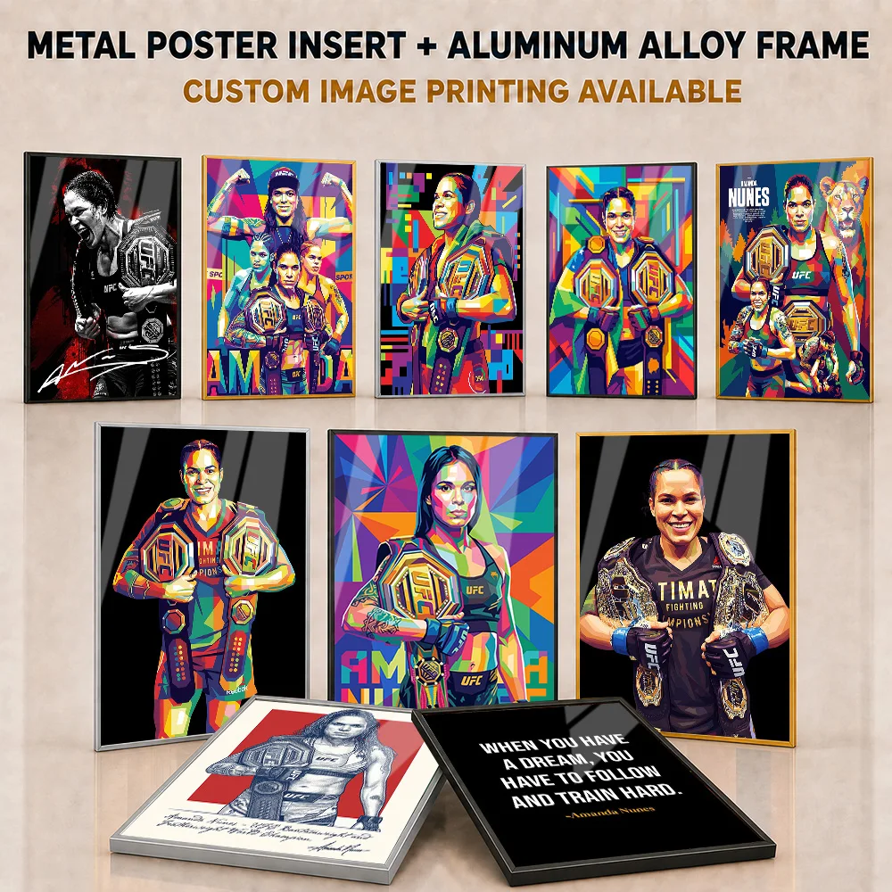 Home Gym Mma - Amanda Nunes Framed Metal Poster Personalized