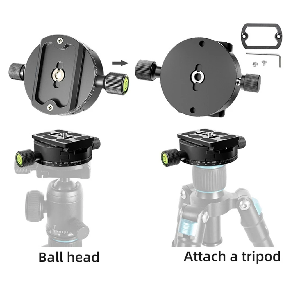 Panoramic Rotating Quick Release Plate Clamp Tripod Gimbal Universal Clamp SLR Camera Photography Quick Release Base