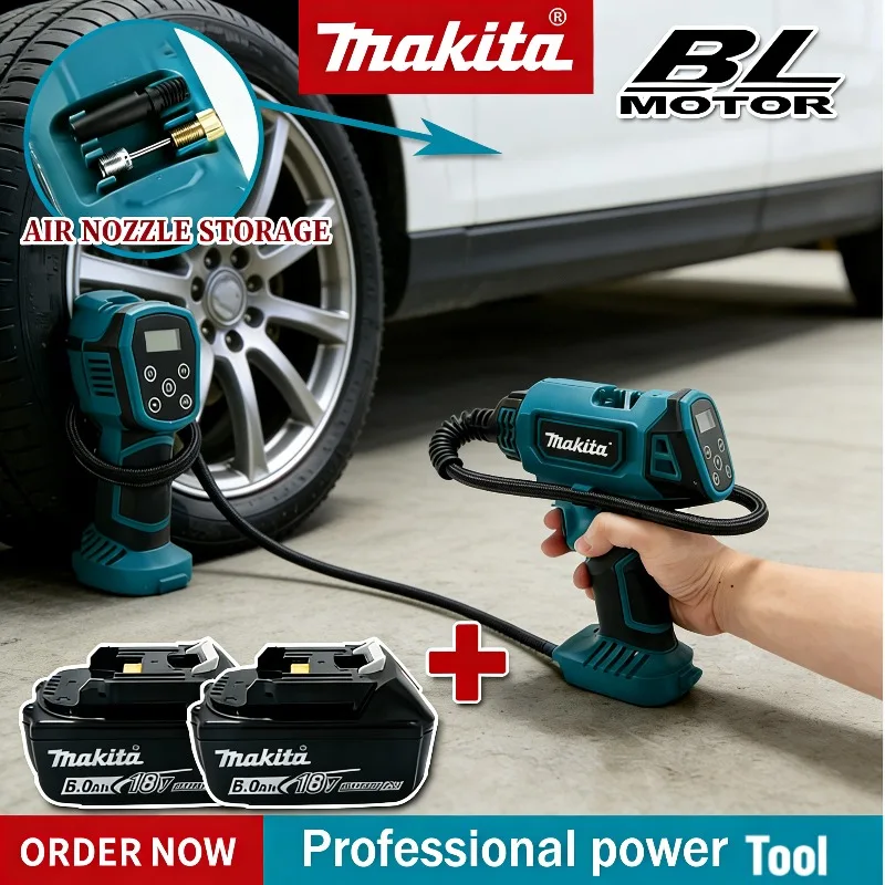 

Электрический компрессор Makita 18В, портативный ручной воздушный насос, автомобильный автоматический насос для подкачки шин