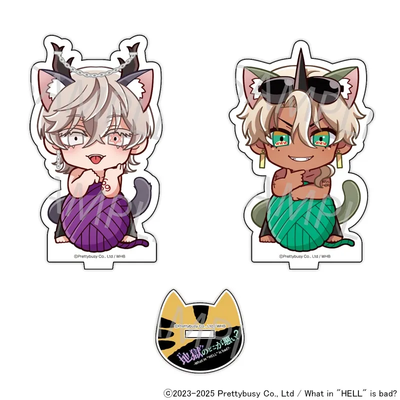 Game What in Hell is Bad? Belphegor Satan Cat-shaped design Q-Style Acrylic Stand Model Plate Keychains Desk Decorations
