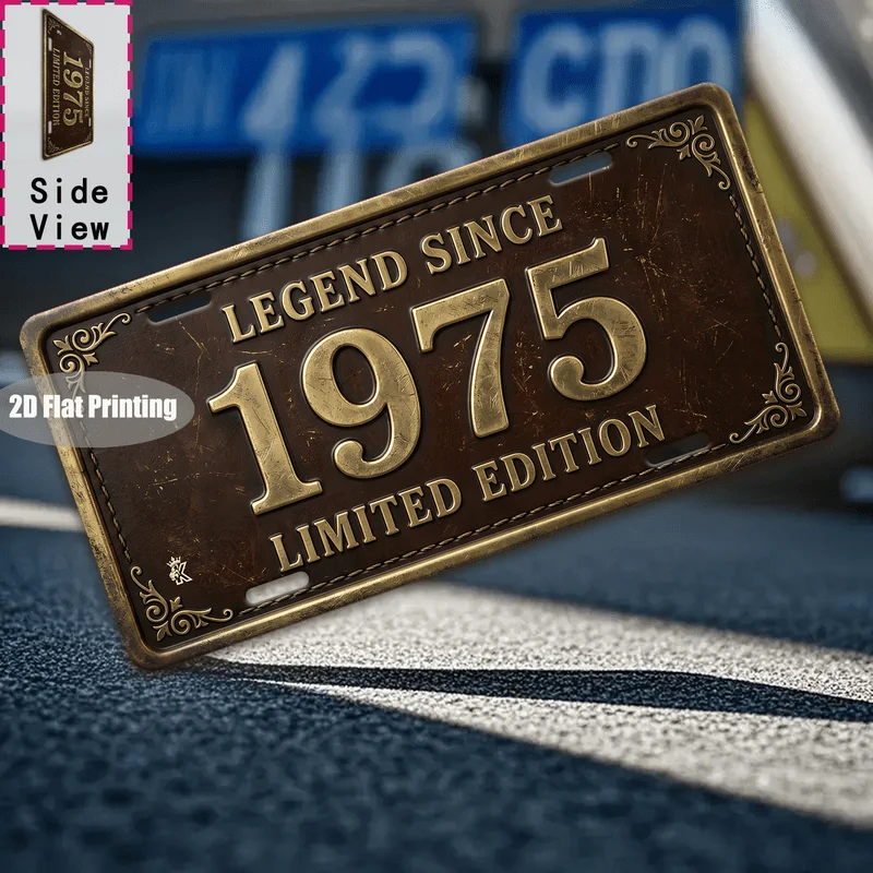 2D Flat - 【2D Flat】 1pc, Retro '1975' Metal Aluminum Sign (11.8'X5.9'), Bar, Cafe, Living Room, Doorway, Hallway, Courtyard, Gar