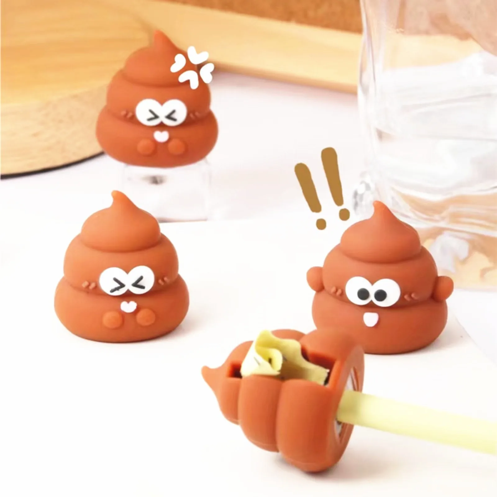 1pcs Creative Mini Cute Poop Pencil Sharpener for Elementary School Students Convenient Pencil Sharpener Children's Reward Gift